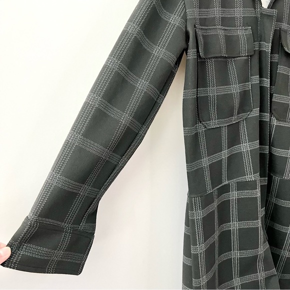 ZARA | Plaid Shorts Jumpsuit Romper Zipper Long Sleeves Size Small New NWT - Picture 6 of 11